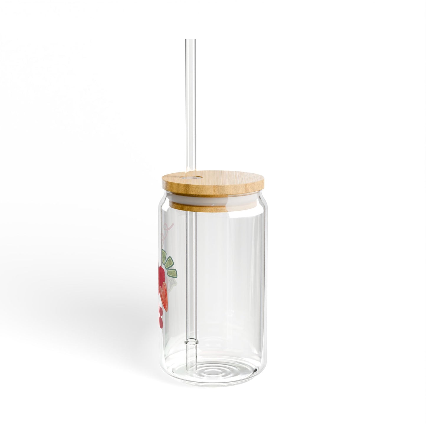Amore 16oz Sipper Glass with Bamboo Lid and Straw