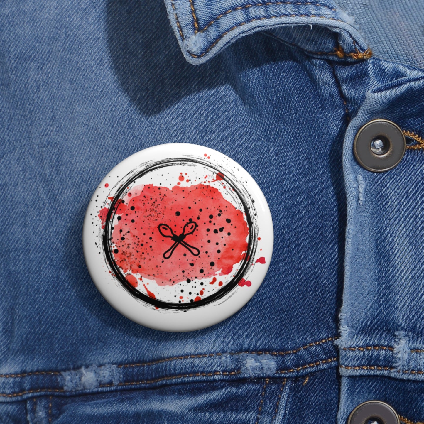 Wooden Cross Spoons and Blood Splatter pin