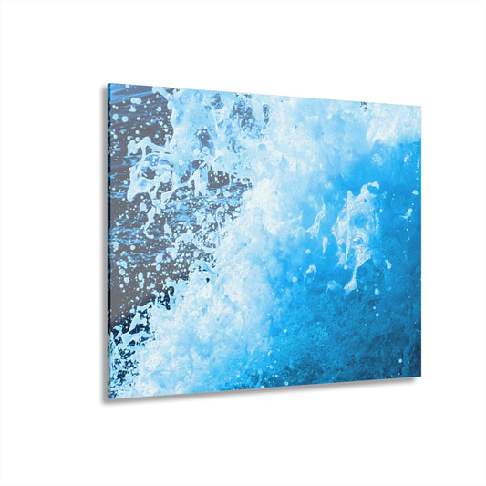 Blue Wake - Acrylic Wall Art - Framed Print with French Cleat Hanger