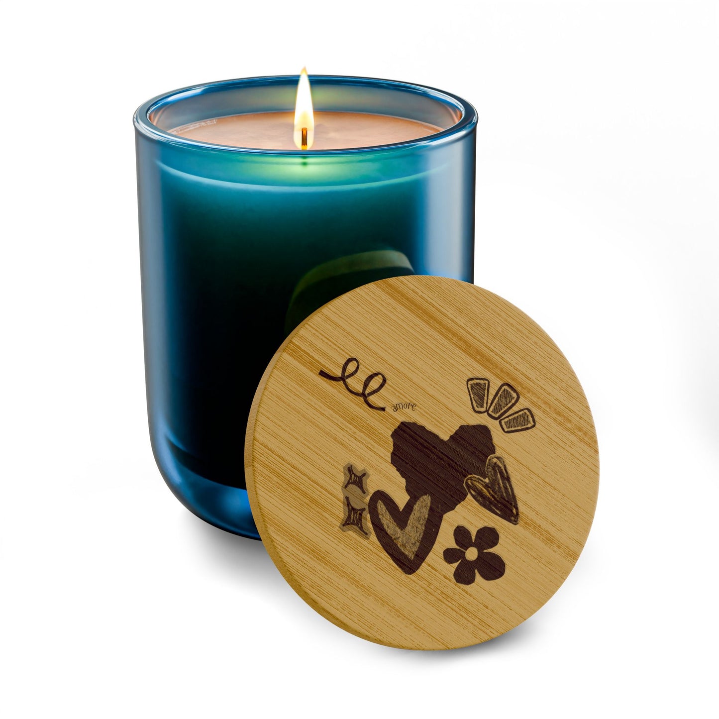 Amore 14oz Scented Soy Candle with Engraved Bamboo Lid