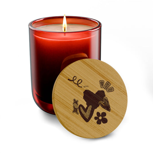Amore 14oz Scented Soy Candle with Engraved Bamboo Lid