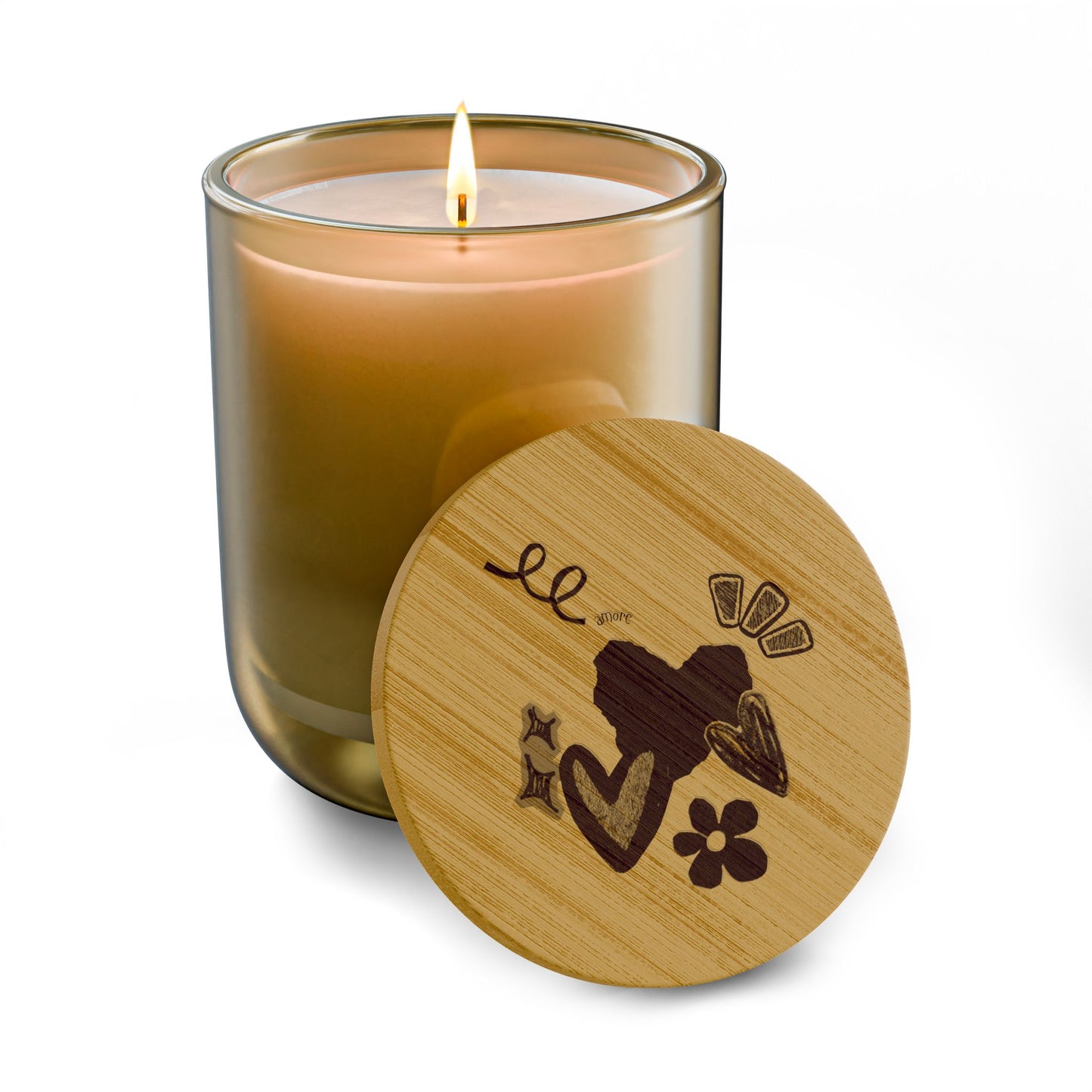 Amore 14oz Scented Soy Candle with Engraved Bamboo Lid