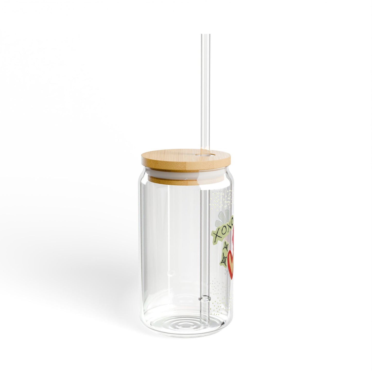 Amore 16oz Sipper Glass with Lid and Straw