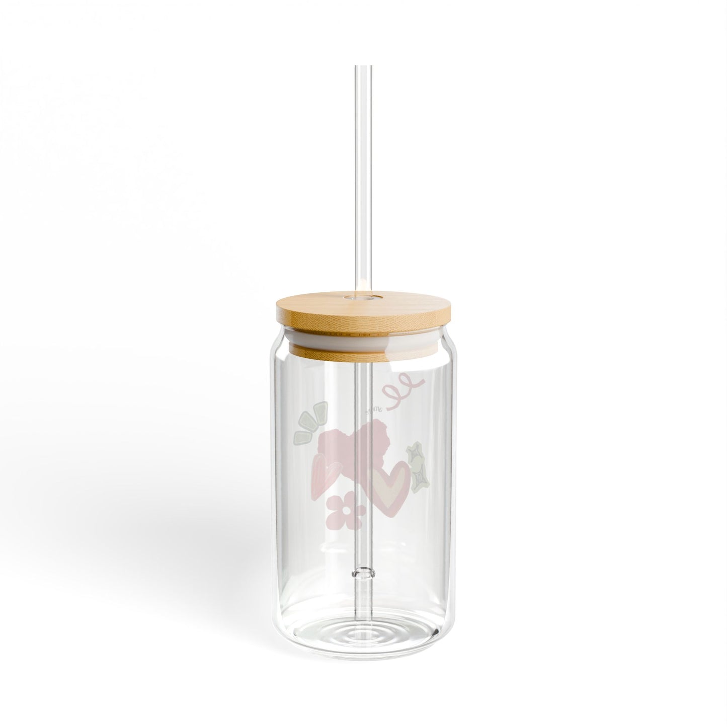 Amore 16oz Sipper Glass with Bamboo Lid and Straw
