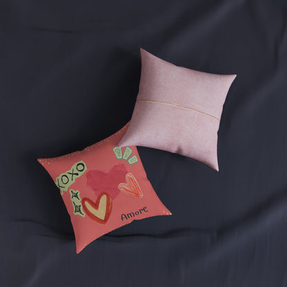 Amore XOXO Square Pillow - Pink Back