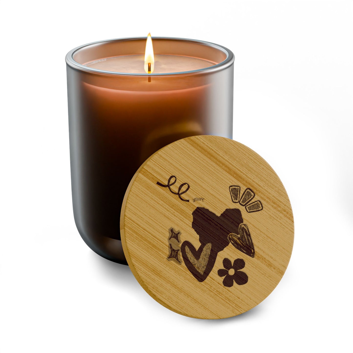 Amore 14oz Scented Soy Candle with Engraved Bamboo Lid