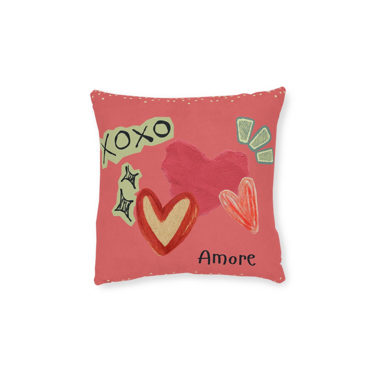 Amore XOXO Square Pillow - Pink Back